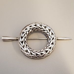 John Hardy SS Large Wheat Circle Brooch/Pin